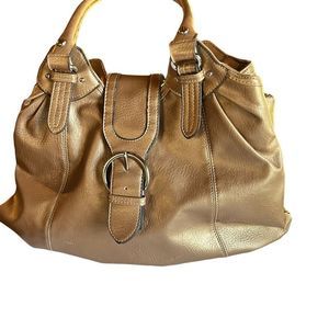 Mondani new york  Metallic Bronze Gold ,Double handle Satchel